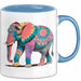 Elefant Tier Blumen Tasse Geschenk Lustige Geschenkidee Spruch Blau Trendation
