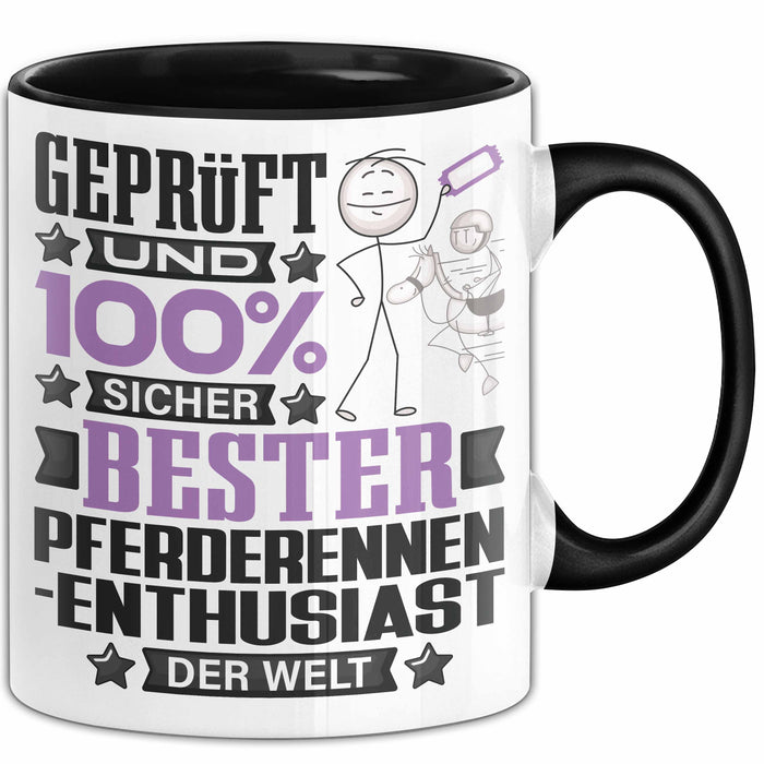 Pferderennen-Enthusiast Geschenk Lustiger Spruch für Pferderennen-Enthusiast Geschenkidee Bester Pferderennen-Enthusiast Der Welt Schwarz Trendation