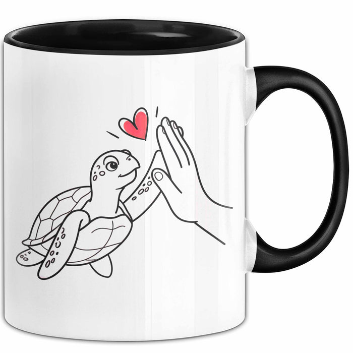 Schildkröte Tierliebhaber Tasse Geschenk Lustige Geschenkidee Spruch Schwarz Trendation