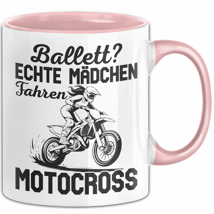 Motocross Tasse Geschenk Mädchen Frauen Balett Echte Mädchen Fahren Motocross Becher Rosa Trendation