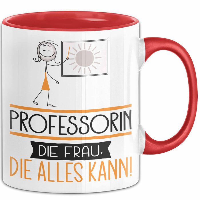 Professorin Geschenk Tasse Becher Die Frau Die Allen Kann Geschenkidee für eine Professorin Lustig Rot Trendation