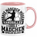 Mädchen Handball-Spielerin Tasse Geschenk Spruch Echte Mädchen Spielen Handball Geschenkidee Frauen Brave Mädchen Mögen Handballer Rosa Trendation