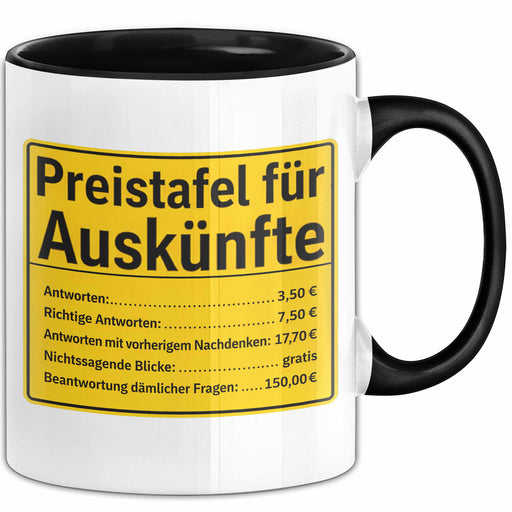 Büroarbeit Kollege Tasse Geschenk Lustige Geschenkidee Spruch Preistafel Für Auskünfte Trendation
