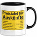 Büroarbeit Kollege Tasse Geschenk Lustige Geschenkidee Spruch Preistafel Für Auskünfte Trendation