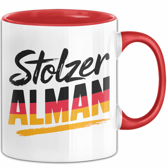 Deutschland Deutscher Bürger Tasse Geschenk Lustige Geschenkidee Spruch Stolzer Alman Rot Trendation
