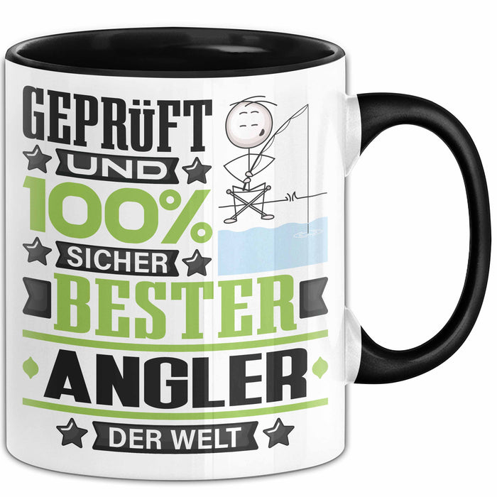Angler Geschenk Lustiger Spruch für Angler Geschenkidee Bester Angler Der Welt Schwarz Trendation