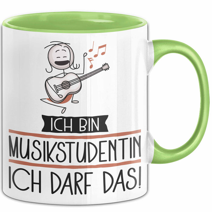Geschenk für Musikstudentin Tasse Lustige Geschenkidee Geburtstag Ich Bin Musikstudentin Ich Darf Das Grün Trendation