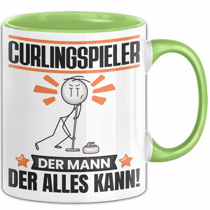 Curlingspieler Tasse Geschenk für Curlingspieler Der Mann Der Alles Kann Geschenkidee zum Geburtstag Grün Trendation