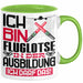 Fluglotse Ausbildung Tasse Geschenk Ich Bin Fluglotse In Der Ausbildung Ich Darf Das Geschenkidee Spruch Grün Trendation