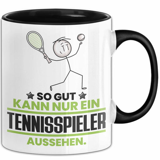 Tennisspieler Geschenk Tasse So Gut Kann Nur Ein Tennisspieler Aussehen Geschenkidee Kaffee-Becher Schwarz Trendation