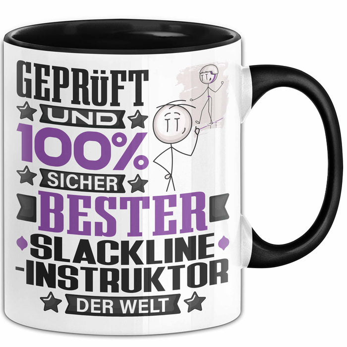 Slackline-Instruktor Geschenk Lustiger Spruch für Slackline-Instruktor Geschenkidee Bester Slackline-Instruktor Der Welt Schwarz Trendation