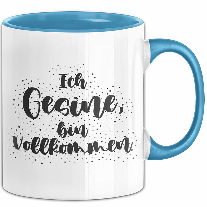 Gesine Tasse Ich Gesine, Bin Vollkommen Geschenk Blau Trendation