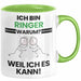 Ringer Geschenk Tasse Lustiger Spruch Ich Bin Ringer Warum Weil Ich Es Kann Geschenkidee Bester Ringer Geburtstag Kaffee-Becher Grün Trendation