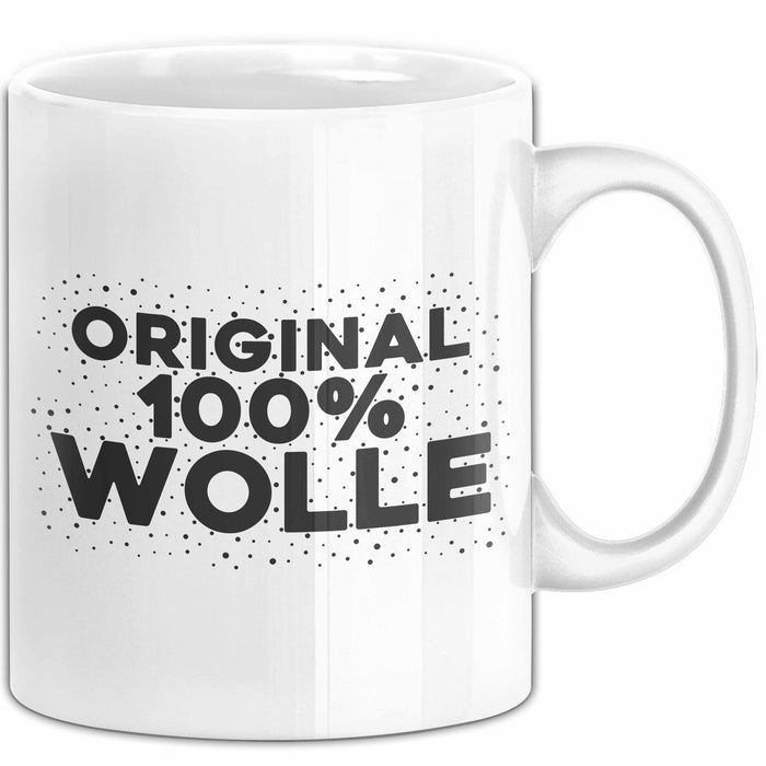 Wolle Tasse Original 100% Wolle Geschenk Weiß Trendation