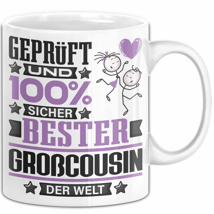 Großcousin Geschenk Lustiger Spruch für Großcousin Geschenkidee Bester Großcousin Der Welt Weiß Trendation