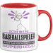 Baseballspieler Geschenk Tasse Ich Bin Baseballspieler Aber Sag Doch Einfach Superheld Lustige Geschenkdiee für Baseballspieler Kaffee-Becher Rot Trendation