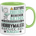 Hobbymaler Geschenk Tasse Lustiger Spruch Erheben Sie Sich Der Hobbymaler Betritt den Raum Grün Trendation