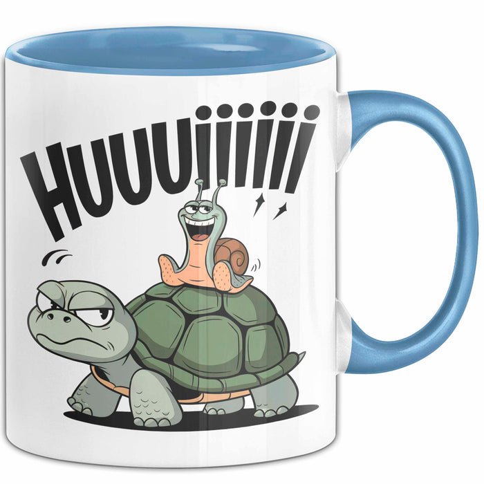 Schildkröte Tierliebhaber Tasse Geschenk Lustige Geschenkidee Spruch Schildkröte Und Schnecke Blau Trendation