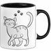Katzen Tierliebhaber Tasse Geschenk Lustige Geschenkidee Spruch Schwarz Trendation