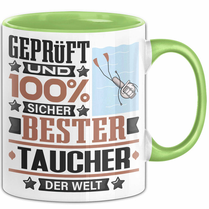 Taucher Geschenk Lustiger Spruch für Taucher Geschenkidee Bester Taucher Der Welt Grün Trendation