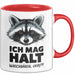 Waschbär Tierliebhaber Tasse Geschenk Lustige Geschenkidee Spruch Ich Mag Halt Waschbären Ok Rot Trendation