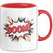 Comic Fan Tasse Boom Geschenkidee Nerds mit lustigem Spruch Rot Trendation