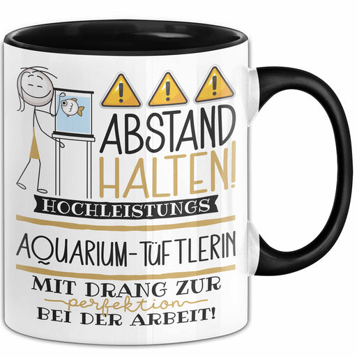 Aquarium-Tüftlerin Tasse Geschenk Lustig Abstand Halten Hochleistungs-Aquarium-Tüftlerin Mit Drang Zur Perfektion Bei Der Arbeit Trendation
