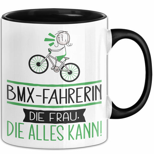 BMX-Fahrerin Geschenk Tasse Becher Die Frau Die Allen Kann Geschenkidee für eine BMX-Fahrerin Lustig Trendation