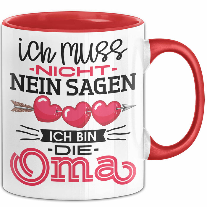 Nicht Ich Bin Die Oma Tasse Geschenk Muttertag Lustiger Spruch Rot Trendation
