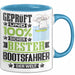 Bootsfahrer Geschenk Lustiger Spruch für Bootsfahrer Geschenkidee Bester Bootsfahrer Der Welt Blau Trendation