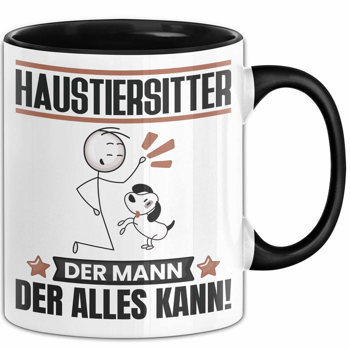 Haustiersitter Tasse Geschenk für Haustiersitter Der Mann Der Alles Kann Geschenkidee zum Geburtstag Schwarz Trendation