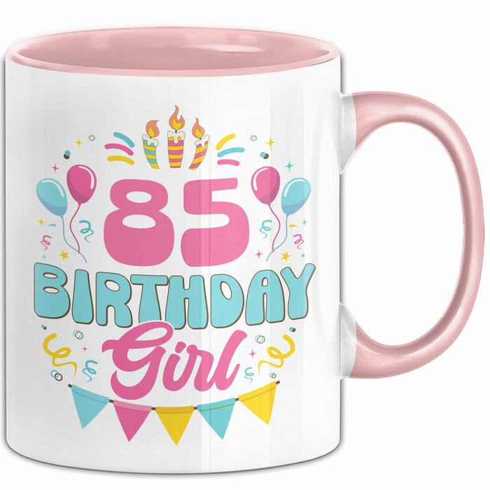 85. Geburtstag Tasse Frauen Mädchen Geschenkidee Lustig 85 Birthday Girl Lustiger Spruch Mutter Mama Oma Rosa Trendation