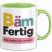 Schüler Abschluss Tasse Geschenk Lustige Geschenkidee Spruch Bam Fertig Grün Trendation