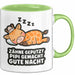 Schlafende Giraffe Tasse Geschenk Lustige Geschenkidee Spruch Zähne Geputzt Pipi Gemacht Gute Nacht Grün Trendation