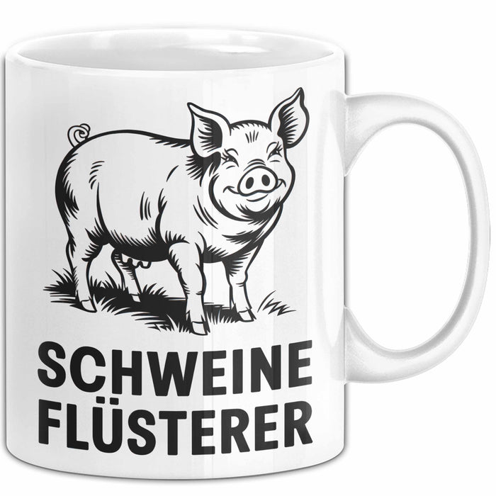 Schweinebauer Schweine Tier Tasse Geschenk Lustige Geschenkidee Spruch Schweineflüsterer Weiß Trendation