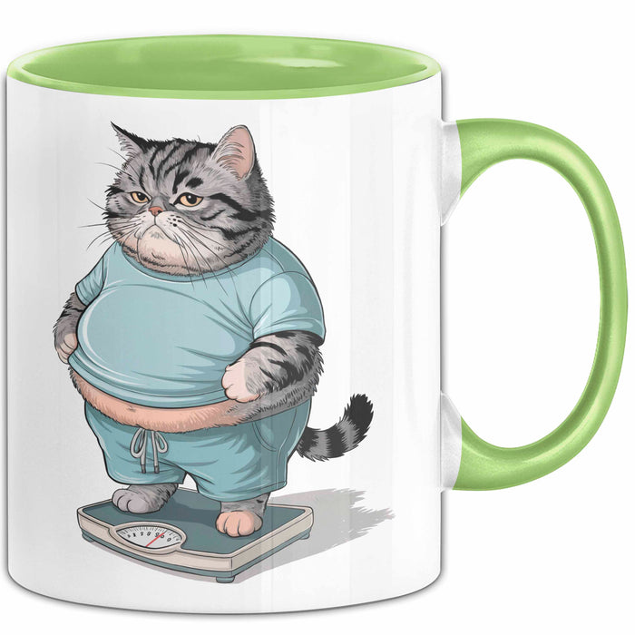 Katzen Tierliebhaber Tasse Geschenk Lustige Geschenkidee Spruch Grün Trendation