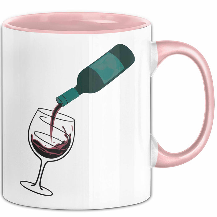 Weinliebhaber Tasse Geschenkidee für Wein Enthusiasten Rosa Trendation