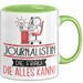 Journalistin Geschenk Tasse Becher Die Frau Die Allen Kann Geschenkidee für eine Journalistin Lustig Grün Trendation