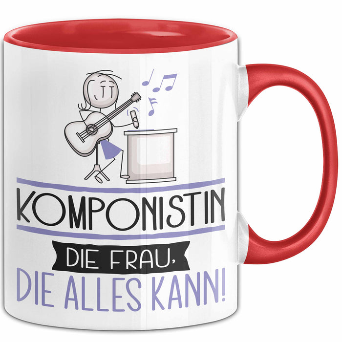 Komponistin Geschenk Tasse Becher Die Frau Die Allen Kann Geschenkidee für eine Komponistin Lustig Rot Trendation