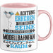 Modellbahnfan Geschenk Tasse Lustiger Spruch Erheben Sie Sich Der Modellbahnfan Betritt den Raum Rosa Trendation