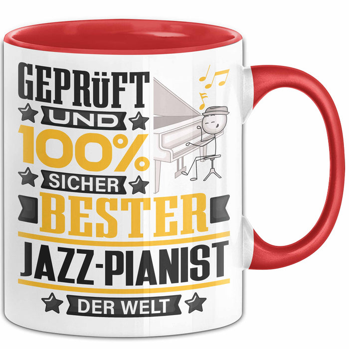 Jazz-Pianist Geschenk Lustiger Spruch für Jazz-Pianist Geschenkidee Bester Jazz-Pianist Der Welt Rot Trendation