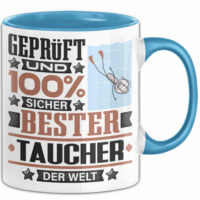 Taucher Geschenk Lustiger Spruch für Taucher Geschenkidee Bester Taucher Der Welt Blau Trendation