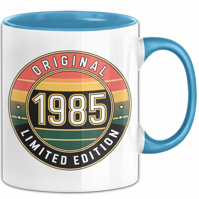 40 Geburtstag Party Tasse Geschenk Lustige Geschenkidee Spruch Original 1985 Limitierte Edition Blau Trendation