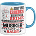 Musiker Geschenk Tasse Lustiger Spruch Erheben Sie Sich Der Musiker Betritt den Raum Blau Trendation