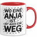 Anja Tasse Geschenk Wo Eine Anja Ist Ist Auch Ein Weg Geschenkidee Becher mit Name Rot Trendation