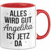 Angelika Tasse Geschenk Alles Ist Gut Angelika Ist Jetz Da Geschenkidee Becher mit Name Rot Trendation