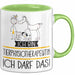 Geschenk für Tierphysiotherapeutin Tasse Lustige Geschenkidee Geburtstag Ich Bin Tierphysiotherapeutin Ich Darf Das Grün Trendation