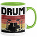 Drummer Schlagzeug-Spieler Geschenk Tasse Geschenkidee Kaffee-Becher Schlagzeuger Drum Grün Trendation