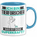 Tierforscher Tasse Geschenk für Tierforscher Geburtstag Lustiger Spruch Kaffee-Becher Was Ist Deine Superkraft Blau Trendation