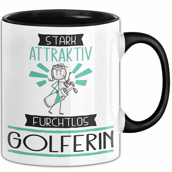 Golferin Tasse Geschenk Becher Stark Attraktiv Furchtlos Golferin Lustige Geschenkidee Trendation